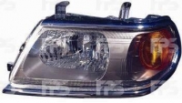Фара ліва Н4 + габарит (відбивач сірий, рант хром., EUR)