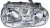 Фара права Н7+Н1+Н3 хром (мех./ел.) VW Golf 1997-2003