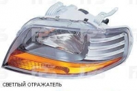 Фара ліва 11.2005-2006 H4+W5W світлий відбивач (під електричний корректор) Chevrolet Aveo T200 (Шевроле Авео Т200)