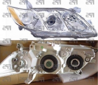 Фара права Н11+НВ3 жовта вставка хром. розсіювач (USA) Toyota Camry XV40