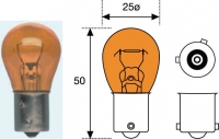 Лампа покажчика поворота PY21W 12V (жовта) Лампа покажчика поворота PY21W 12V (жовта)