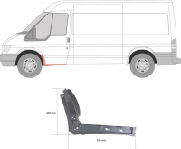 Порог  лівий внутрішній на Ford Transit (Форд Транзит) 2000-2006