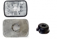 Фара 142*200 Н4 ліва або права (без габарита) гладке скло