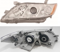 Фара ліва жовта вставка хром. розсіювач (EUR) Toyota Camry XV40 (Тойота Камри 40) 2006-2010
