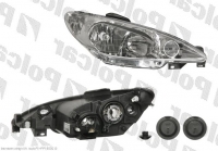 Фара права Peugeot 206 2005-2009 (під 2 лампи, прозоре скло) Фара права Peugeot 206 2005-2009 (під 2 лампи, прозоре скло)